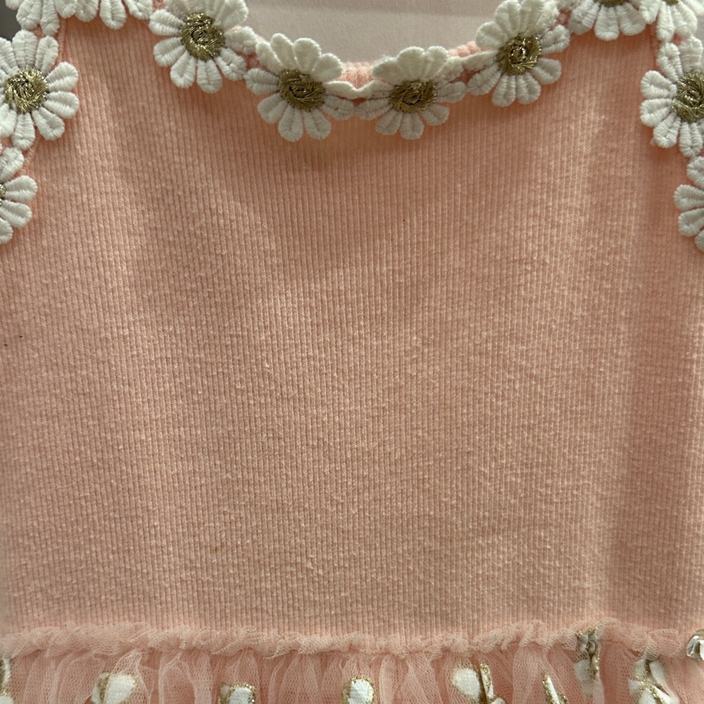 Floral Pink Kids Casual Dress - Picture 3 of 7